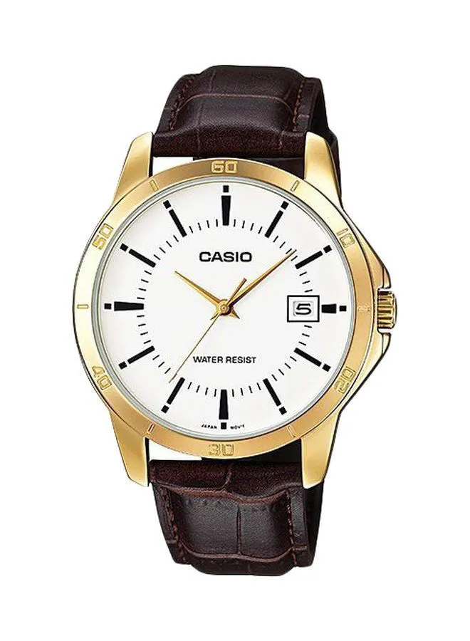 CASIO Men's Water Resistant Analog Watch MTP-V004GL-7AUDF - 42 mm - Brown