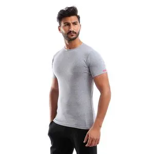 Cottonil Round-Neck T-Shirts - For Men Gray