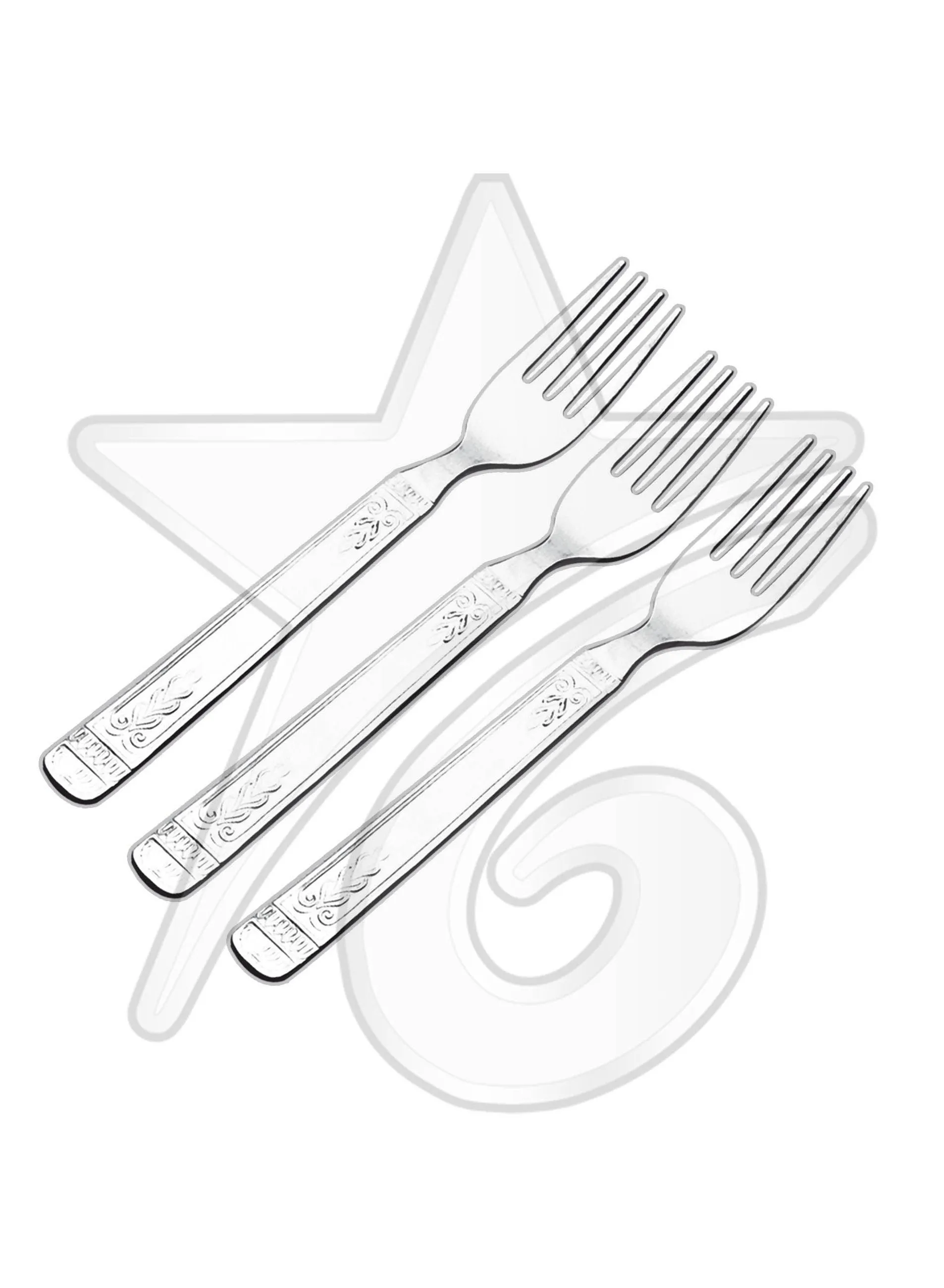 6 October Stainless steel fork set 3 piece  101