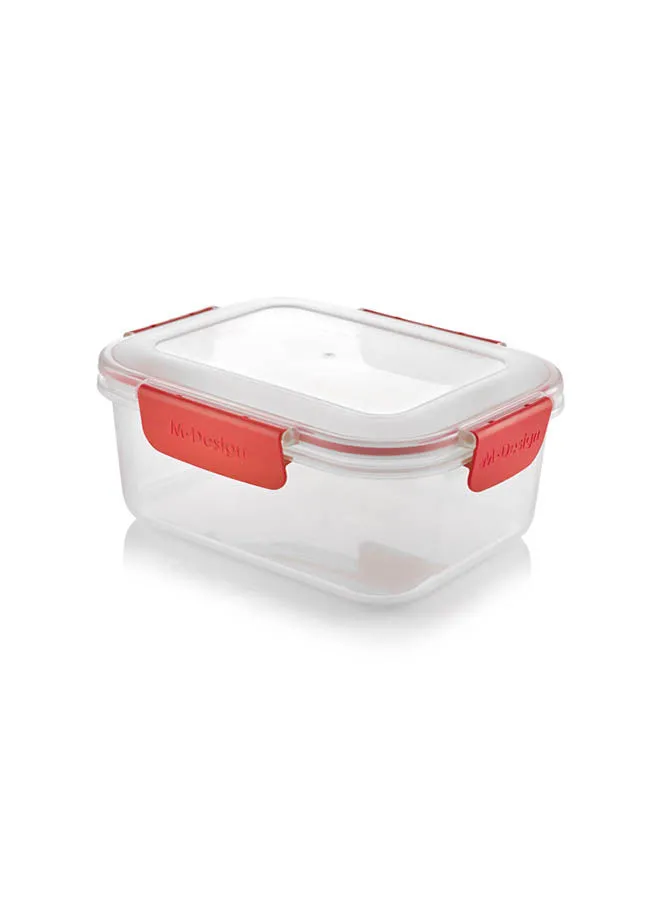 m-design 1.6L Food Container Clear with Red Clips