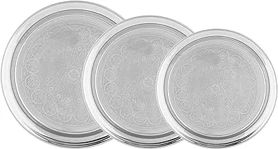 Cookin Aboud | Aboud | 18/10 Stainless Steel Serving Tray Set Of 3 Pieces (26,28,30) - Silver