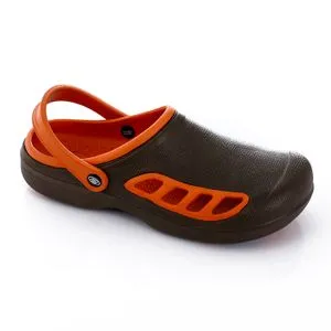 Activ Cedar Brown & Orange Reptile Rubber Clogs