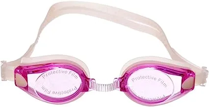 Silicone Anti Fog Swimming Goggles With Adjustable Silicone Strap And Nose Clip Suitable For Adults And Kids - White Purple