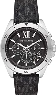 Michael Kors Watch for Men, Quartz Movement, Analog Display, Black Black Strap-MK8850