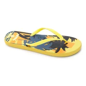 Activ Palms Patterned Yellow, Black & Navy Blue One Thong Flip Flop