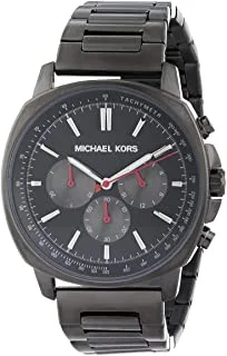 Michael Kors Watch for Men, Quartz Movement, Analog Display, Gray Gray Strap-MK8970