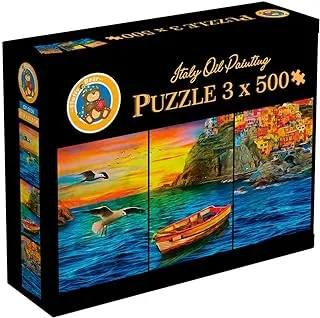 Fluffy Bear Op-5030 Oil Painting Italy 3X500 Pieces-Puzzle It'S Fun Activity To Do Alone Or In A Group - Multi Colour