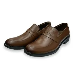 Squadra Leather Slip-On Smart Casual Shoes For Men - Brown