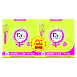 Dry Fresh Intimate Feminine Wipes, OFFER, MUSK, 40 Single Wipe