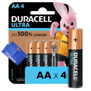 Duracell ULTRA Batteries AA Alkaline ,1.5v ,4 Batteries  + Azwaaa Gift