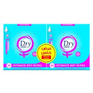 Dry Fresh Intimate Feminine Wipes, OFFER, FLOWERS,40 Single Wipe