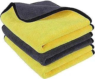 Centtechi Car Microfiber Cleaning Cloths, 840gsm Lint Free Microfibre Drying Towel Super Absorbent Ultra-Thick Dual Layer or Polishing Washing Waxing and Auto Detailing Towels, 15 x 17.7inch, 3 Pack