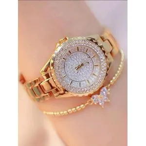 SHEIN 1pc Rhinestone  Watch & 1pc Bracelet-3841