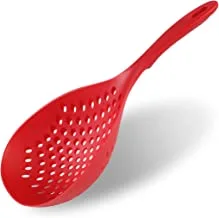 Large Scoop Colander Strainer, Thermoplastic Skimmer Slotted Spoon Scoop Colander Strainer Shovel, Heat Resistant Cooking Utensils for Kitchen Cooking Baking (LARGE, RED) (Assorted Colors)