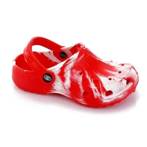 Activ Girls Tye-Die Versatile Rubber Candy Red & White Clogs