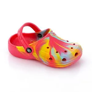 Activ Girls Tye-Die Versatile Rubber Clogs - Hot Pink & Yellow