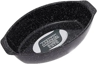 CERUTIL Stoneware Oval Roaster Oven Dish 3.80 Liters, Black & WHITE MADE IN PT