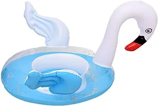 Generic Neoprene Swimming Pool Inflatable Glitter Float With Swan Design For Swimming - Multi Color