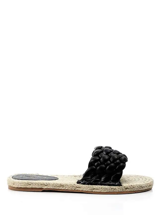 DejaVu Braided Open Toe Straw Slipper