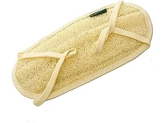 G-Beauty GBY-016 Natural Oval Double Face Massage Loofah With Fabric Handle For Bath Spa and Shower - Beige