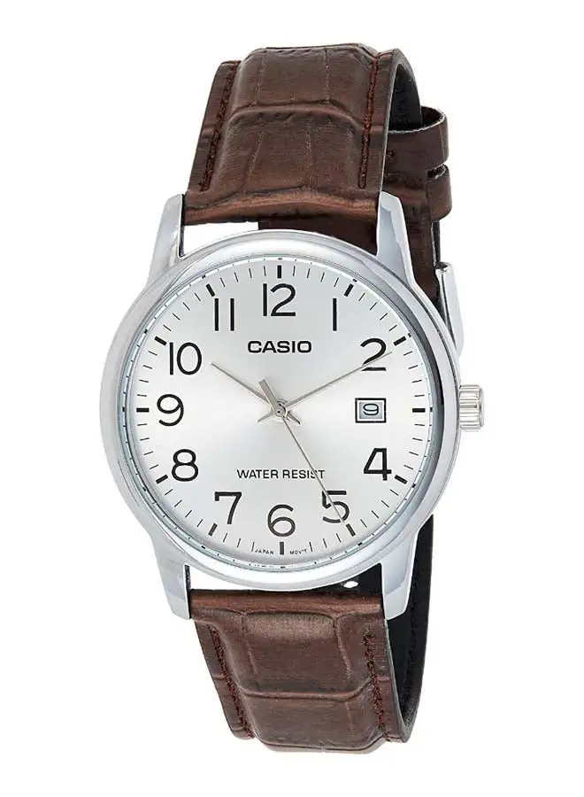 CASIO Men's Leather Analog Wrist Watch MTP-V002L-7B2UDF