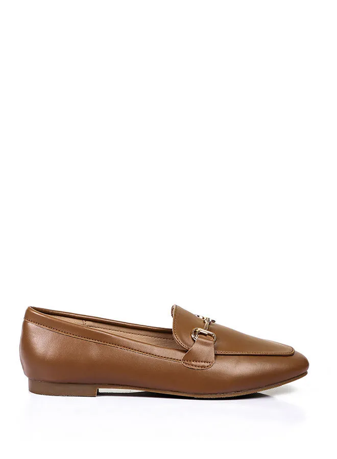 DejaVu Slip On Flats With Gold Accessory