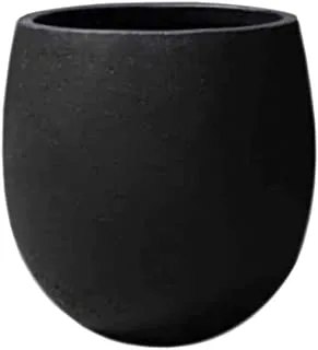 Shaheen Farouk Designs Polyster Stone Decorative Planter Pot For Offices, Home Decore and Garden, (W41*H51.5) - Black