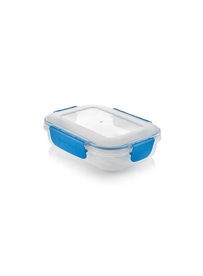 m-design 600ml Food Container Clear with Blue Clips