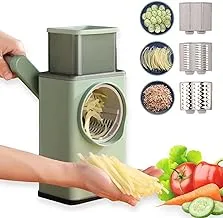 Manual vegetable chopper 2022 upgrade vegetable slicer with 6 stainless steel blades - rotary cheese grater onion dicer spiralizer veg chopper graters spiralizer spiralizer for vegetables