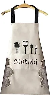 Multi-use kitchen apron with plush towels & pocket (white)