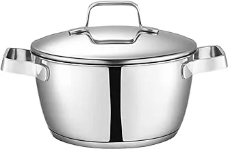 Tefal Zahran Optima Stewpot With Handles, Size 28 cm, Stainless Steel - 330040028