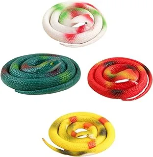 Toyvian rubber snakes fake snake toys large realistic rubber snake gags practical joke toys for kids - Pack of 1 - Assorted Colors