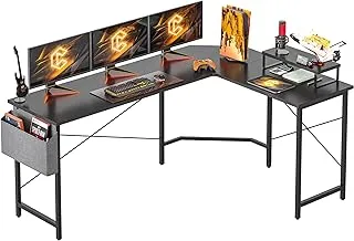 CubiCubi L Shaped Desk Computer Corner Desk, Home Office Gaming Table, Sturdy Writing Workstation with Small Table, Space-Saving, Easy to Assemble