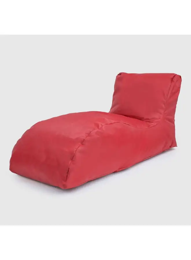 Ariika Leather Lounger Bean Bag Red 130 × 75 × 62cm