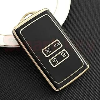 Year Black Gold Rhino Car Case - TPU Black GOLD Key Cover FOR RENAULT CARD Key