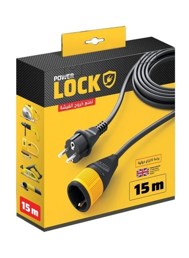 Power Lock Extension Cord Lock 16 Amp 250V Black 15meter