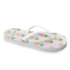 Activ Pinapple Prints Allover White Thong Slipper