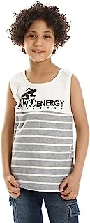 CAESAR Boys Boys Stripped Sportive Tank Top Boys Stripped Sportive Tank Top