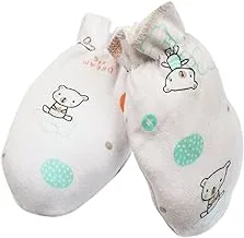 Papillon Cotton Gloves Printed Shapes For Unisex-White&Mint Green