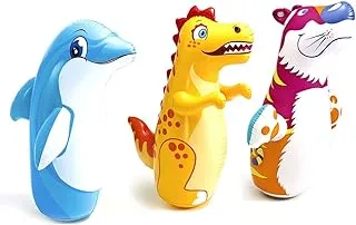 Intex 44669NP Inflatable PVC Hit Me 3D BOP Bags (Shark, Penguin, Tiger)