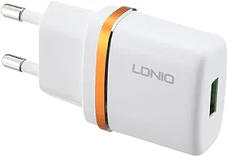 LDNIO DL-AC50 Charger AC Adapter With USB Slot , Strict quality, Compatible With All Devices With Type-C Cable 1M - White