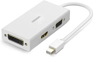 UGREEN Mini DisplayPort to HDMI DVI VGA Adapter 4K Mini DP Converter Thunderbolt Compatible 3 in 1 for Mac, 2015 MacBook Pro Air, iMac, Surface Pro3 Pro4, Google Chromebook, PC, White