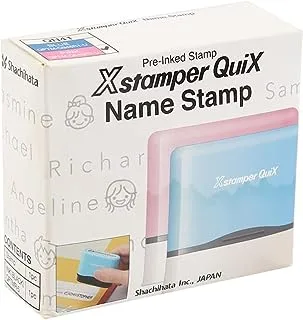 SHCHIHATA XSTAMPER QUIX NAME STAMP 46 × 9.5 مم PINK MODEL QN41