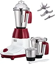 Black & Decker 3-in-1 Multifunctional 750W Mixer Grinder with 3 Jars Set: Blender, Wet & Dry Grinder and a Chutney Jar MG750-B5