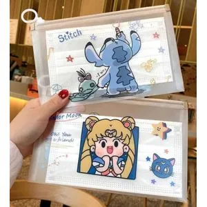 2 Cute Transparent Multi-functional PVC Zipper Bag