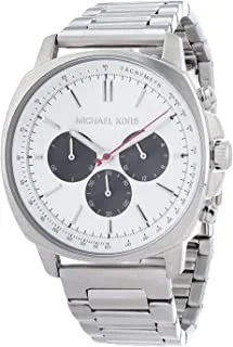 Michael Kors Watch for Men, Quartz Movement, Analog Display, Silver Silver Strap-MK8968