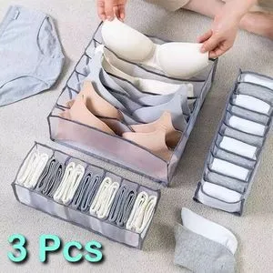 3 Pcs - Multi-grids Clothes Drawer Organizer - Foldable