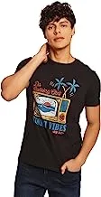 Premoda Fancy Short Sleeve Regular Fit Graphic Printed Cotton T-Shirt With Crew Neck for Men, Black, XL