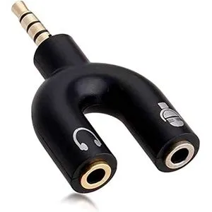 U Shape 3.5mm Headphone Microphone Audio Y Splitter