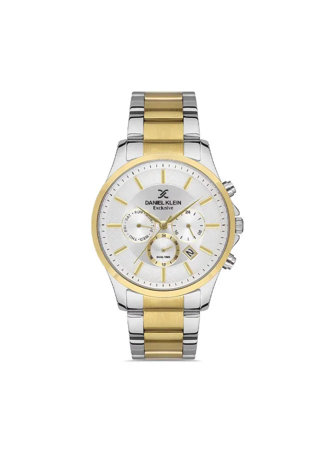 DANIEL KLEIN Stainless Steel daniel_klein Men Silver Dial round Chronograph Wrist Watch DK.1.13291-5